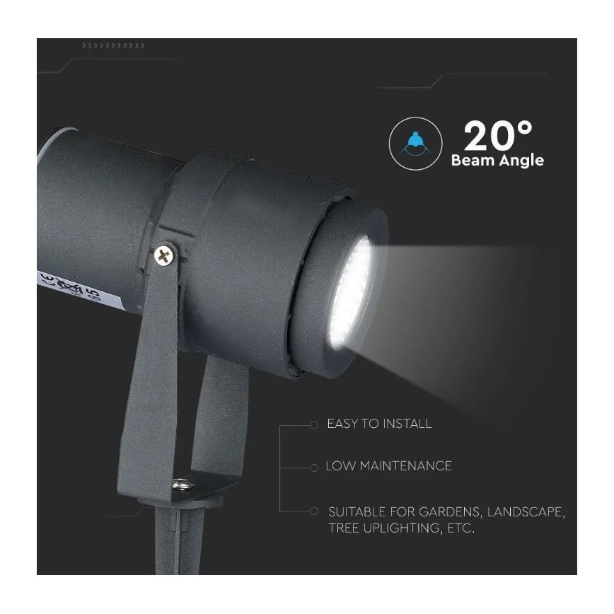 LED Välivalgusti LED/12W/230V 4000K antratsiit IP65