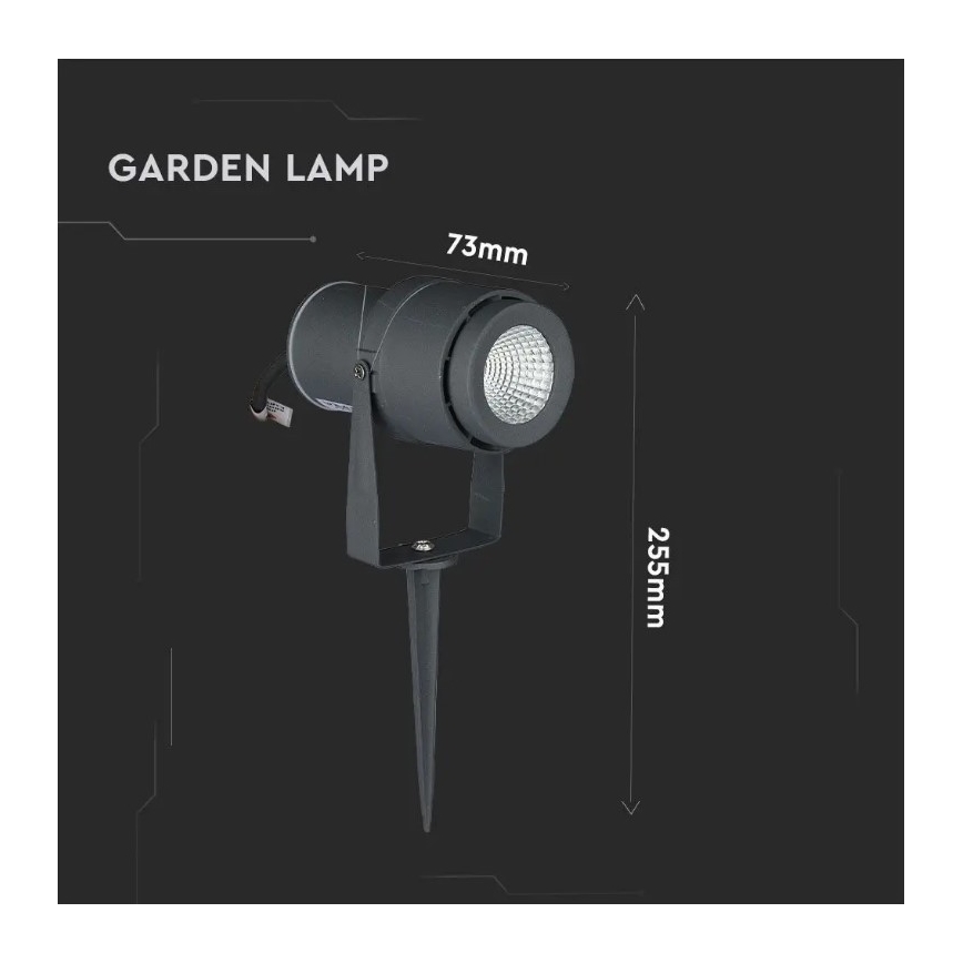 LED Välivalgusti LED/12W/230V 4000K antratsiit IP65