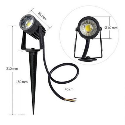LED Välivalgusti LED/3W/230V 2800K IP67 must