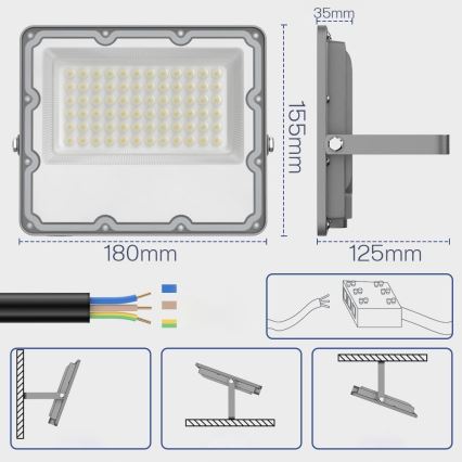 LED välivalgusti LED/50W/230V 4500K IP65 hall