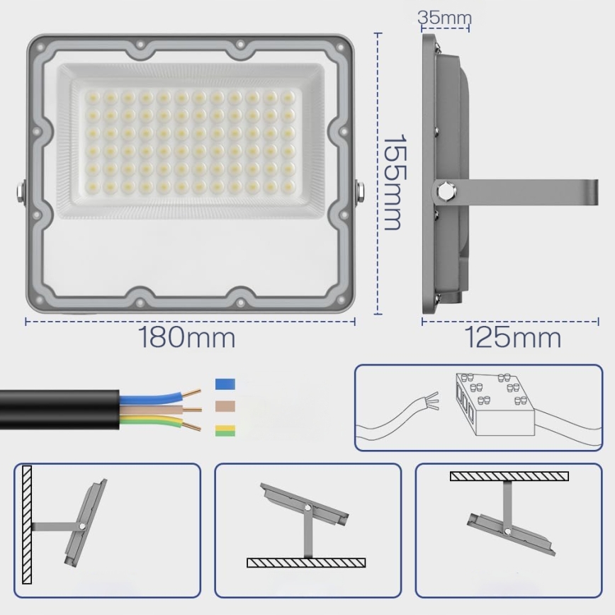 LED välivalgusti LED/50W/230V 4500K IP65 hall