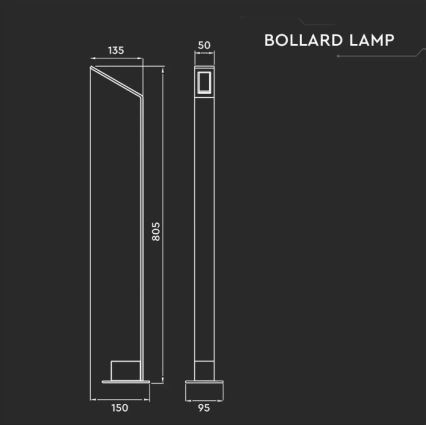 LED Välivalgusti LED/6W/230V IP65 antratsiit