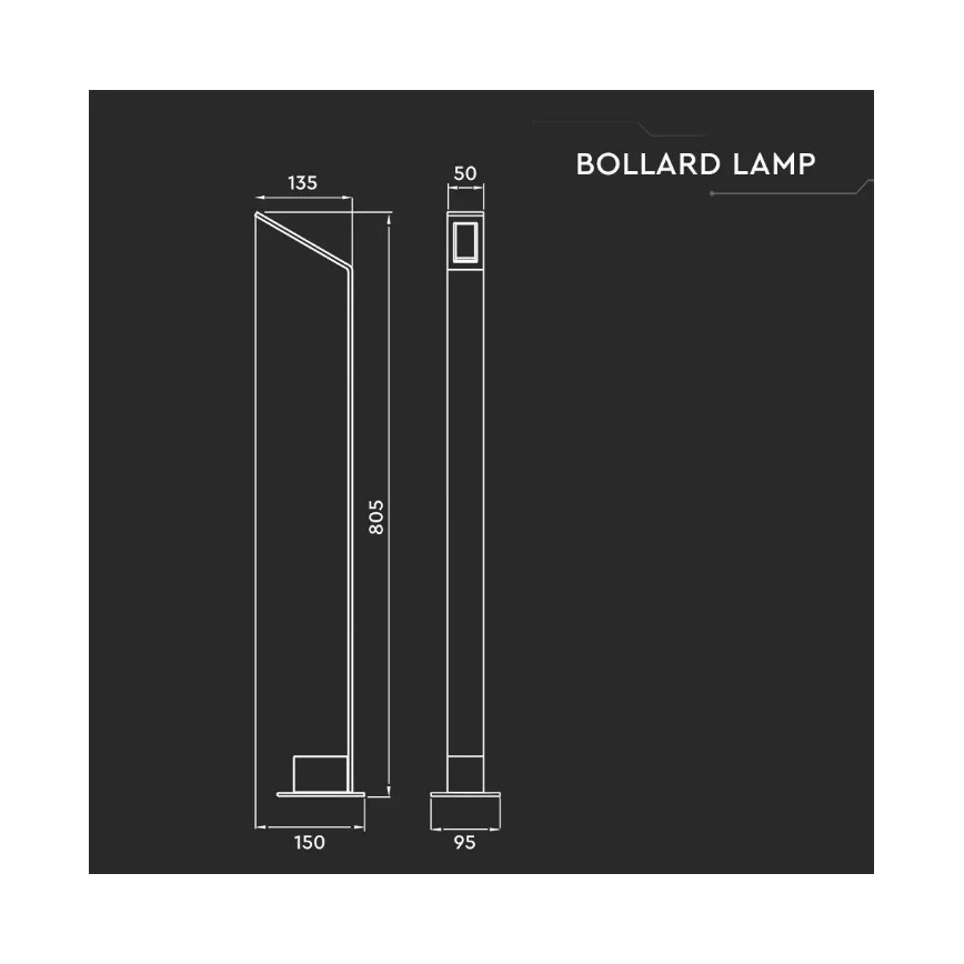 LED Välivalgusti LED/6W/230V IP65 antratsiit
