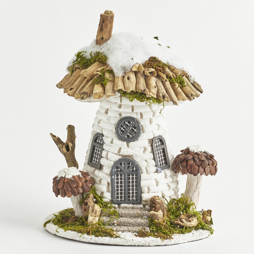 LED väljas jõulukaunistus, majake, 4xLED/2xAA, IP44