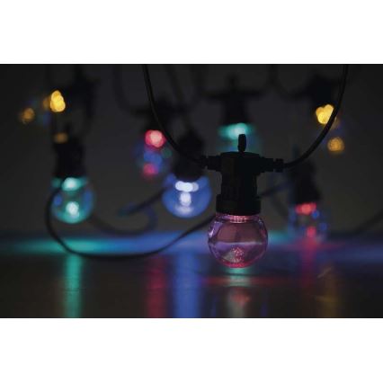 LED väljas kasutatav dekoratiivne valguskett 50xLED/10m IP44 läbipaistev