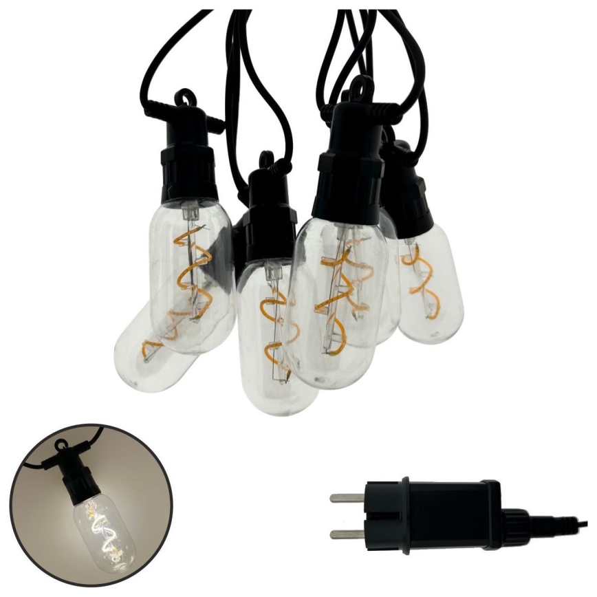 LED väljas kasutatav dekoratiivne valguskett 6xLED/0,6W/230V 4,5 m IP44 must