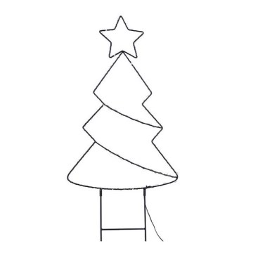 LED väljas kasutatav jõulukaunistus 85xLED/3xAA IP44 soe valge jõulukuusk