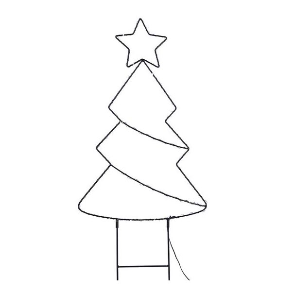 LED väljas kasutatav jõulukaunistus 85xLED/3xAA IP44 soe valge jõulukuusk