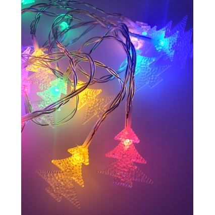 LED väljas kasutatav jõulukett 20xLED/2xAA 2,2 m IP44 mitmevärvilised kuusekujulised tuled
