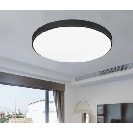 LED vannitoa laelamp CARTER LED/12W/230V 6000K IP44, läbimõõt 22 cm, must