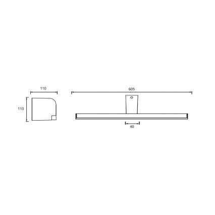 LED-vannitoa peegli valgusti LED/14W/230V 60,5 cm IP44 läikiv kroom