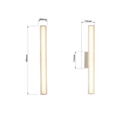 LED-vannitoa peeglivalgusti LINEA LED/8W/230V 3000/4000/6000K IP44 45 cm mattkroom