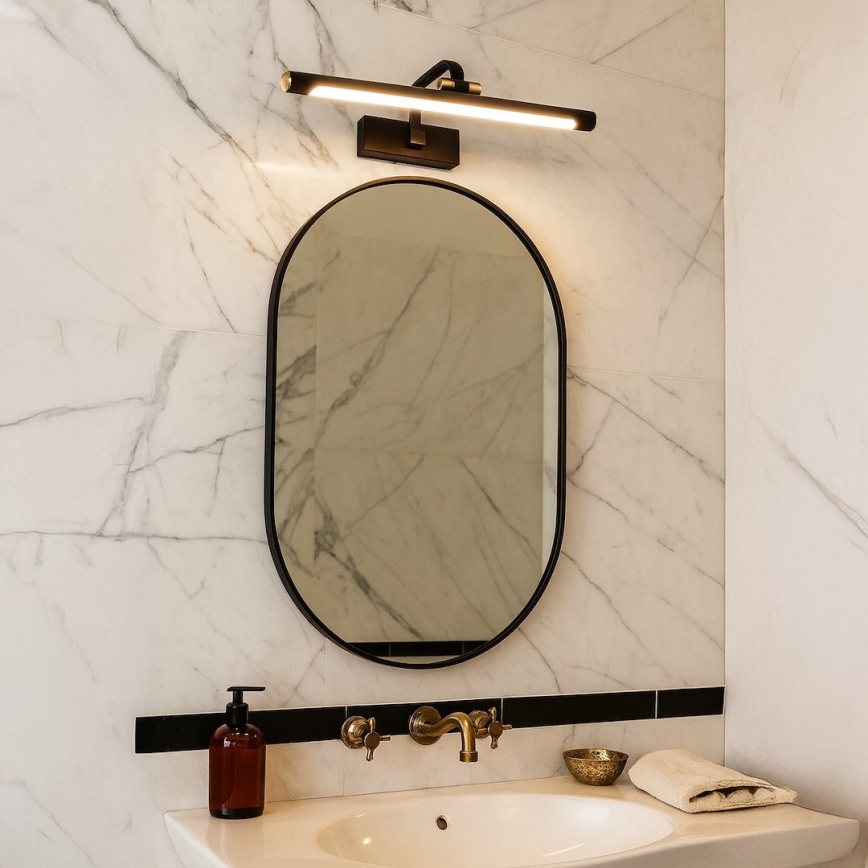 LED vannitoa peegli valgusti VINCI LED/15W/230V 60 cm IP44 must