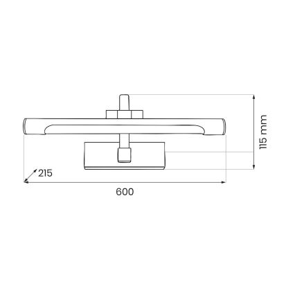 LED vannitoa peegli valgusti VINCI LED/15W/230V 60 cm IP44 must