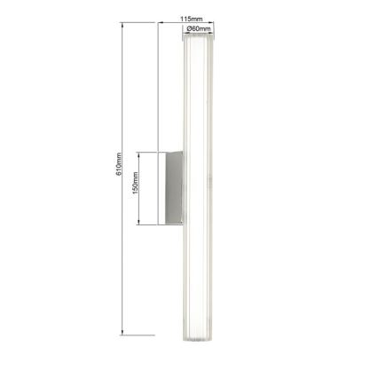LED vannitoa peegli valgusti LINEA LED/12W/230V 3000/4000/6000K IP44 61 cm läikiv kroom