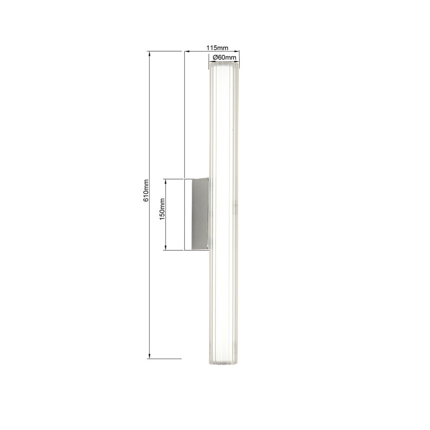 LED vannitoa peegli valgusti LINEA LED/12W/230V 3000/4000/6000K IP44 61 cm läikiv kroom