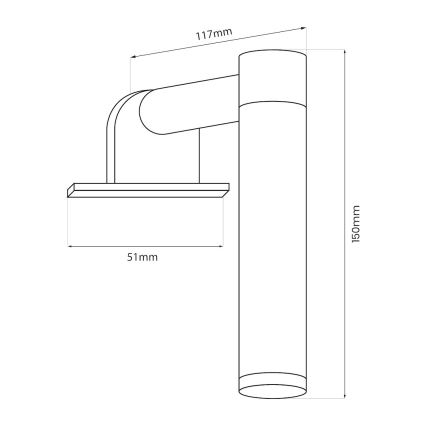 LED vannitoa peeglivalgusti APA MINI LED/4W/230V IP44 kuldne