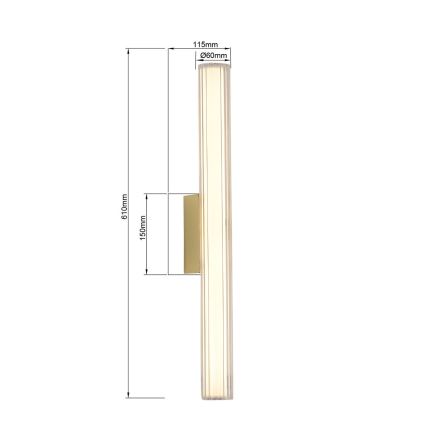 LED vannitoa peeglivalgusti LINEA LED/12W/230V 3000/4000/6000K IP44 61 cm kuldne