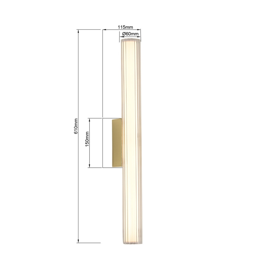 LED vannitoa peeglivalgusti LINEA LED/12W/230V 3000/4000/6000K IP44 61 cm kuldne