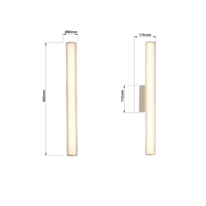 LED vannitoa peegli valgusti LINEA LED/8W/230V 3000/4000/6000K IP44 45 cm valge