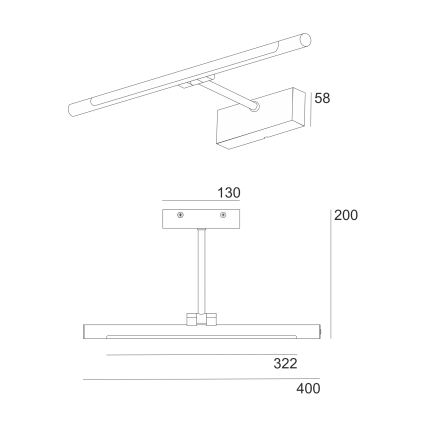 LED-vannitoa peeglivalgusti MIRROR LED/6W/230V 4000K IP44 40 cm must