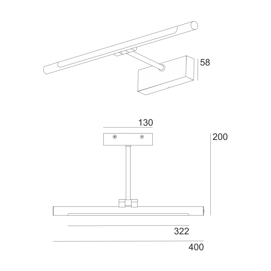 LED-vannitoa peeglivalgusti MIRROR LED/6W/230V 4000K IP44 40 cm must