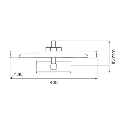 LED vannitoa peeglivalgusti VINCI LED/12W/230V 40 cm IP44 must