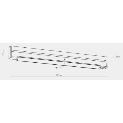 LED Vannitoa seinavalgusti DEKSTER LED/36W/230V IP44 must