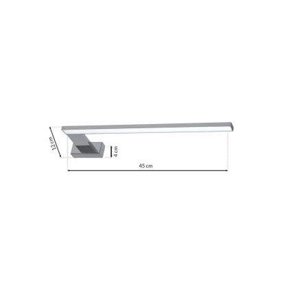 LED-vannitoa seinavalgusti SHINE LED/11W/230V 45 cm IP44 läikiv kroom