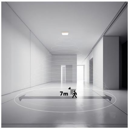LED Vannitoavalgusti liikumis- ja hämarustundlikuga NIVERA LED/18W/230V IP54 3000/4000/6000K 30x30 cm valge + kaugjuhtimispult