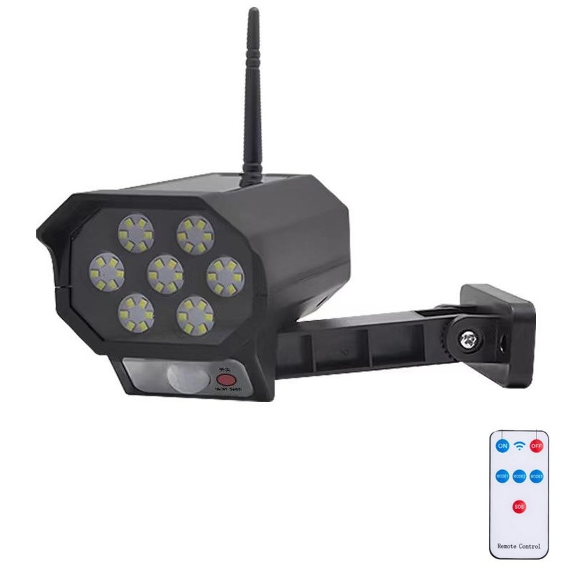 LED Võlts turvakaamera anduriga ja koos päikesepaneeliga LED/5W/5,5V 800 mAh IP65 + kaugjuhtimispult