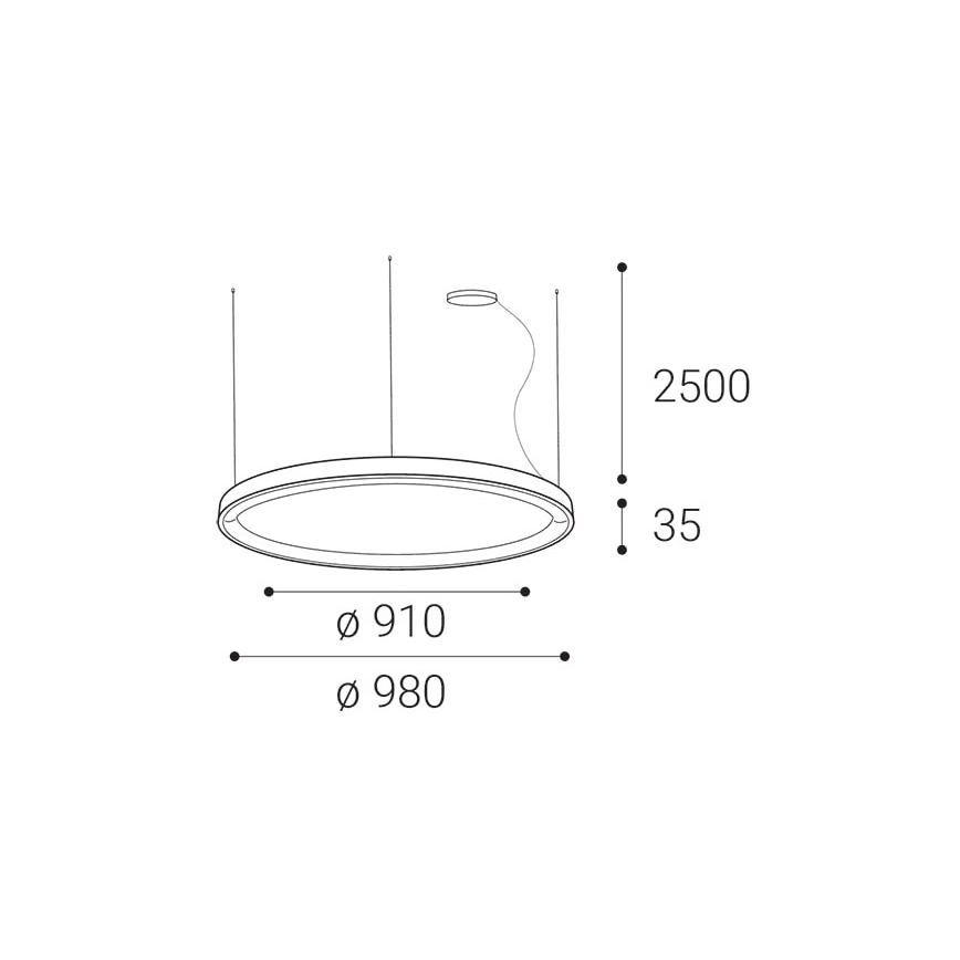 LED2 - LED Hämardatav lühter BELLA LED/80W/230V 3000K/4000K must