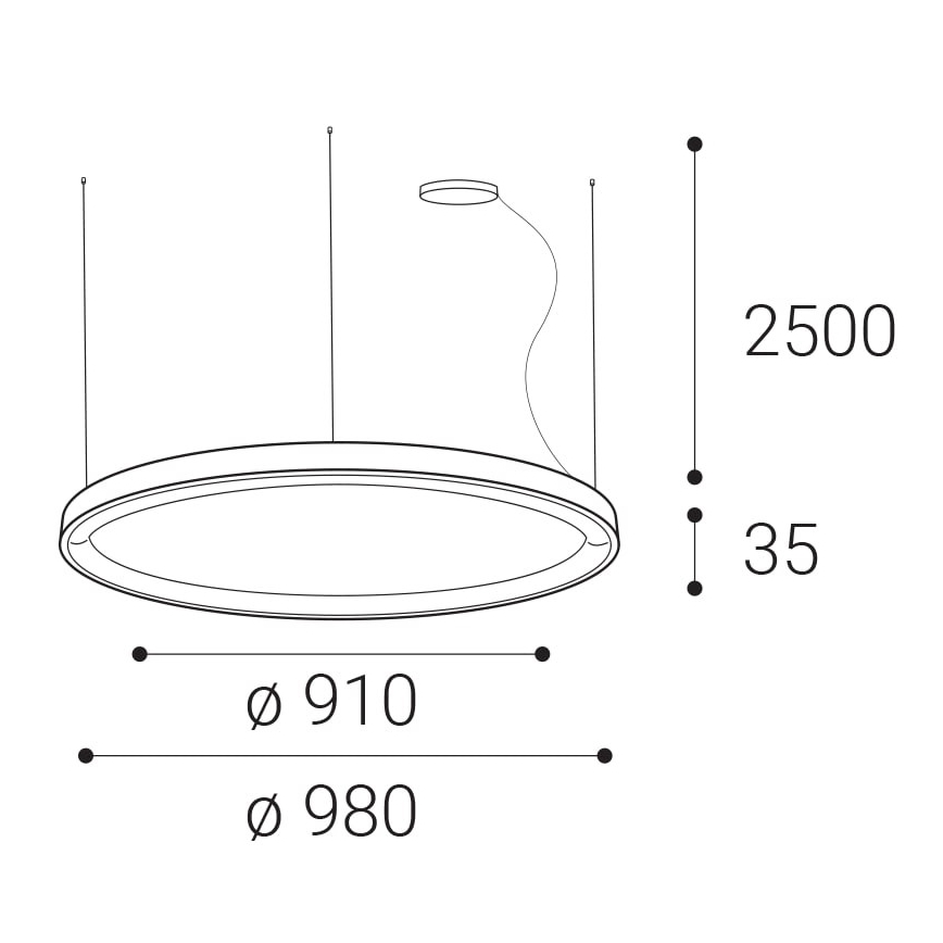 LED2 - LED Hämardatav lühter BELLA LED/80W/230V 3000K/4000K valge