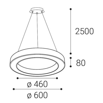 LED2 - LED Hämardatav lühter SATURN LED/50W/230V 3000K/4000K must