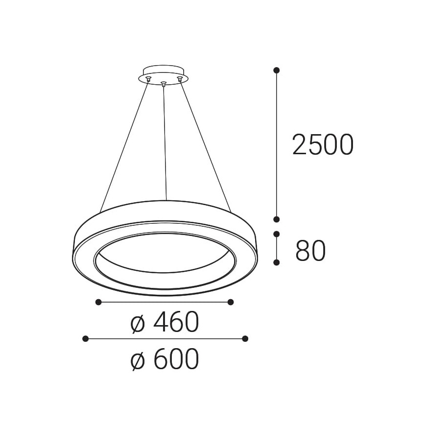 LED2 - LED Hämardatav lühter SATURN LED/50W/230V 3000K/4000K must