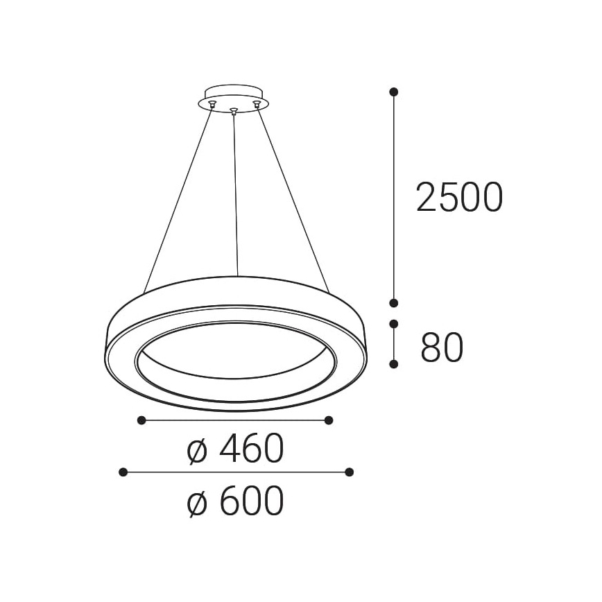 LED2 - LED Hämardatav lühter SATURN LED/50W/230V 3000K/4000K valge