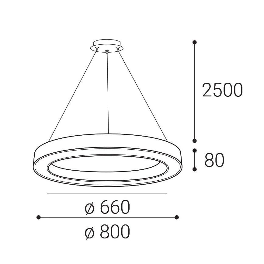 LED2 - LED Hämardatav lühter SATURN LED/60W/230V 3000K/4000K must