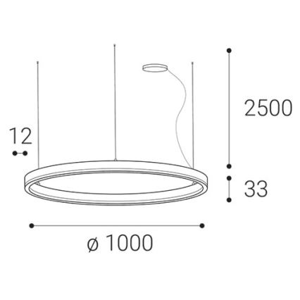 LED2 - LED Hämardatav lühter SATURN LED/80W/230V d. 100 cm valge
