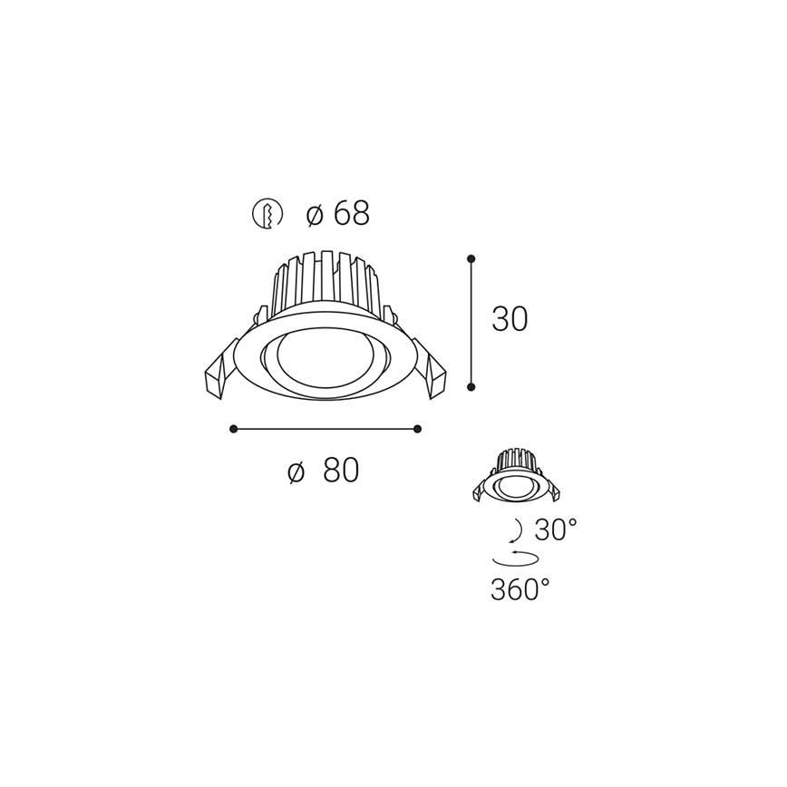 LED2 - LED Hämardatav süvistatav valgusti vannituppa MAX LED/8W/230V 3000K IP65