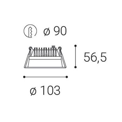 LED2-LED Hämardatav süvistatav vannitoavalgusti ZETA LED/10W/230V 3000K IP44