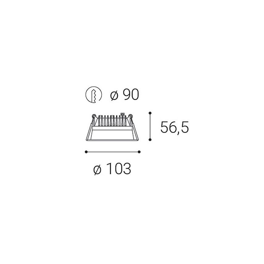 LED2-LED Hämardatav süvistatav vannitoavalgusti ZETA LED/10W/230V 3000K IP44