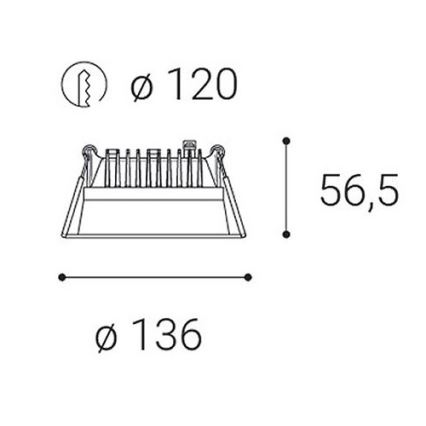 LED2-LED Hämardatav süvistatav vannitoavalgusti ZETA LED/15W/230V 4000K IP44