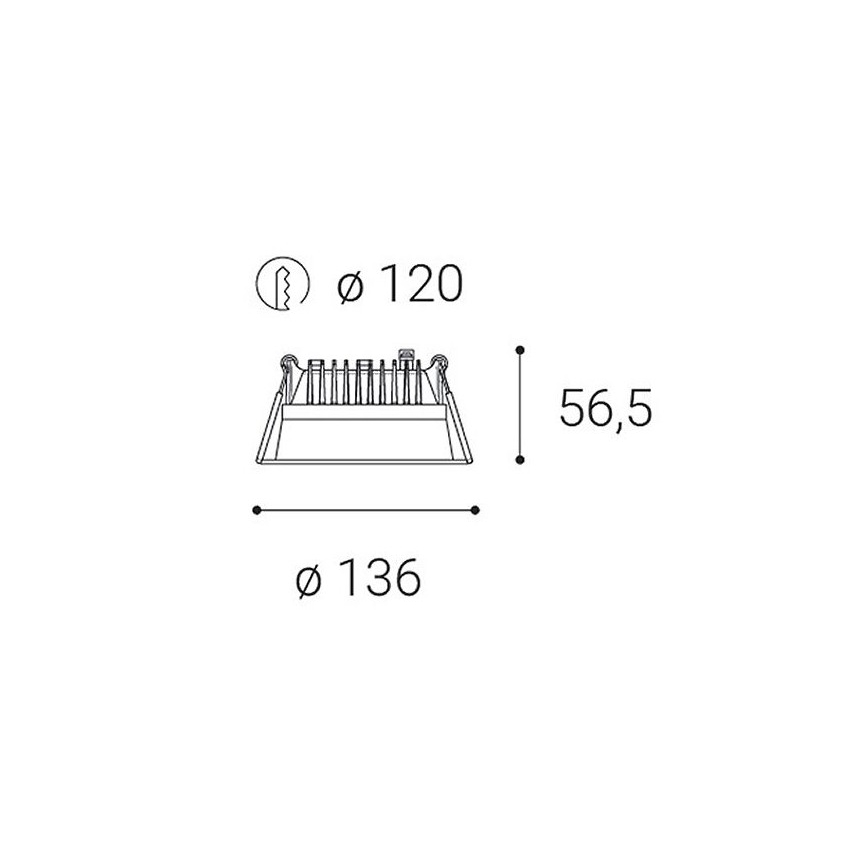 LED2-LED Hämardatav süvistatav vannitoavalgusti ZETA LED/15W/230V 4000K IP44