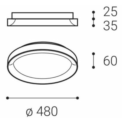 LED2 - LED Laevalgusti BELLA SLIM LED/38W/230V 3000/4000K must