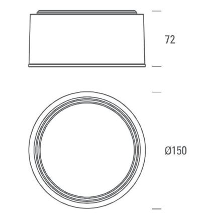 LED2 - LED Laevalgusti BUTTON LED/17W/230V antratsiit