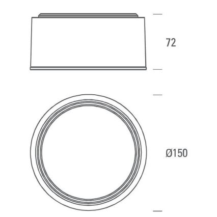 LED2 - LED Laevalgusti BUTTON LED/17W/230V hõbe