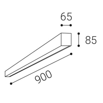 LED2 - LED laevalgusti LINO LED/24W/230V 3000/3500/4000K 90 cm must