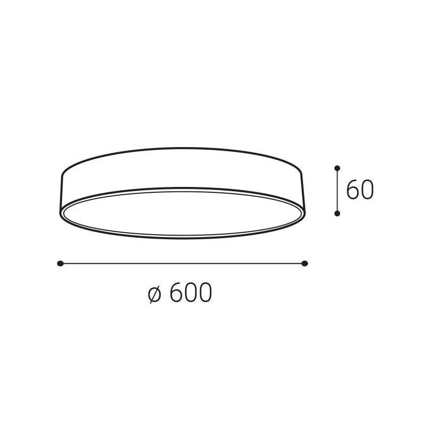 LED2 - LED laevalgusti MONO SLIM LED/60W/230V 3000K/4000K läbimõõt 60 cm must