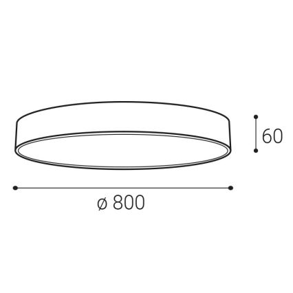 LED2 - LED laevalgusti MONO SLIM LED/80W/230V 3000K/4000K Ø 80 cm must