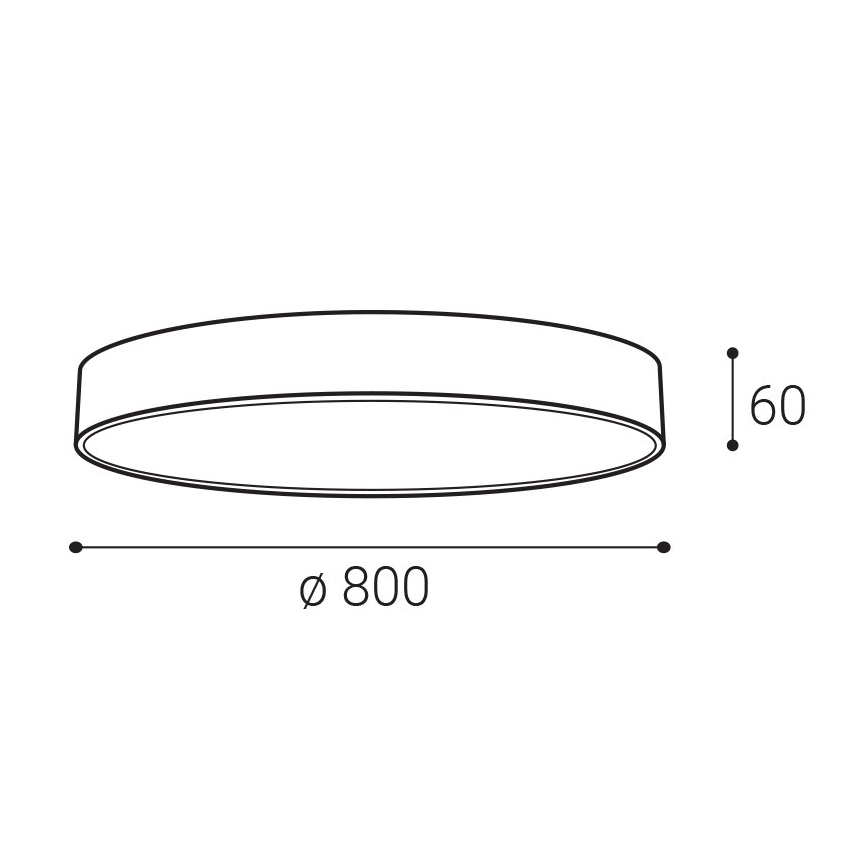 LED2 - LED laevalgusti MONO SLIM LED/80W/230V 3000K/4000K Ø 80 cm must